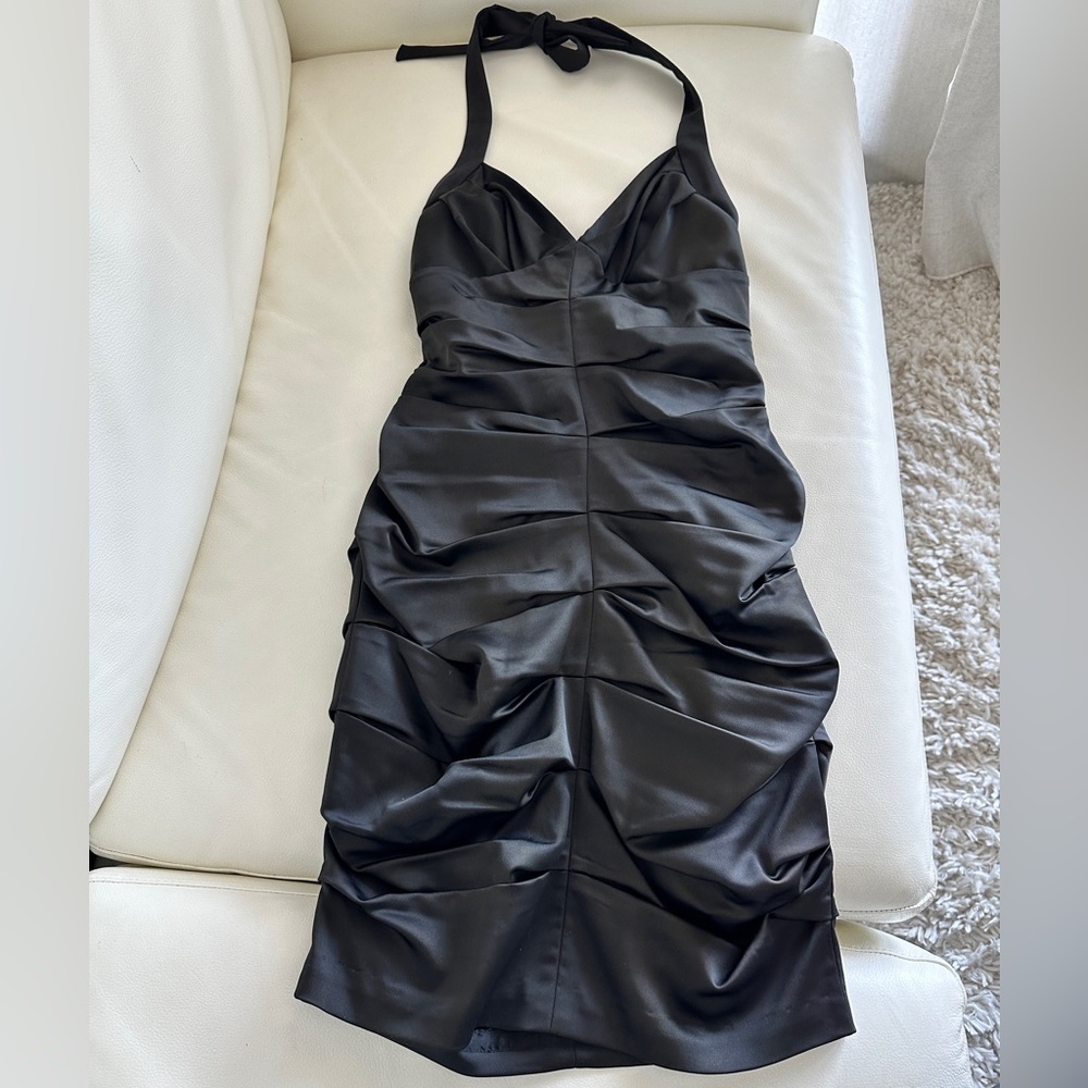 BCBGMaxAzria Ruched Backless Dress l Size 0